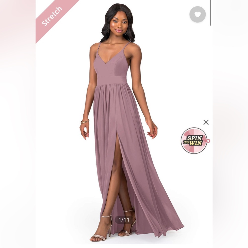 Dusty rose Azazie dress with garment bag